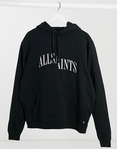 Худи черного цвета с «разрезанным» логотипом AllSaints Dropout-Черный