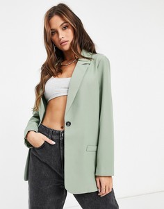 Шалфейно-зеленый однобортный пиджак ASOS DESIGN