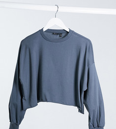 Серая футболка очень свободного кроя с широкими рукавами ASOS DESIGN Petite-Серый