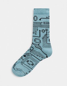 Спортивные носки с техническим дизайном ASOS DESIGN-Синий