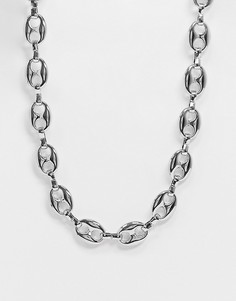 Серебристое ожерелье с крупными звеньями ASOS DESIGN-Серебряный
