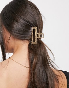 Золотистая прямоугольная заколка для волос ASOS DESIGN-Золотой