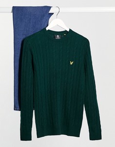 Джемпер вязки «в косичку» Lyle & Scott-Зеленый
