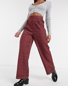 Свободные широкие брюки в красную шотландскую клетку Vintage Supply-Красный