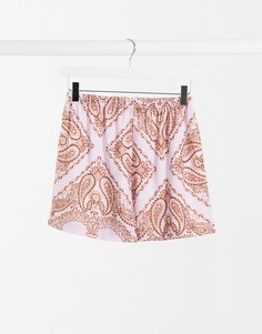 Пляжные шорты с лиловым принтом пейсли от комплекта ASOS DESIGN-Мульти