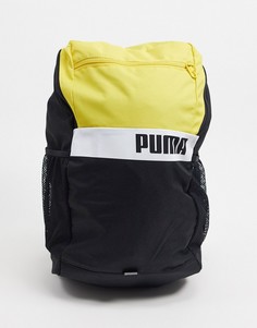 Черно-желтый рюкзак в стиле колор блок Puma-Черный