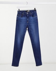 Синие зауженные джинсы с логотипом Love Moschino-Синий
