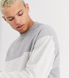 Свитшот в стиле oversized и колор блок ASOS DESIGN Tall-Серый