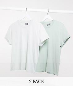 Футболка с отворотами на рукавах ASOS DESIGN - Набор из 2 шт.-Мульти