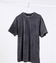 Выбеленное темно-серое свободное платье-футболка Reclaimed Vintage inspired-Серый