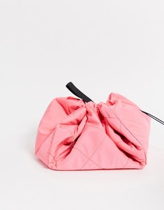 Неоново-розовая косметичка с затягивающимся шнурком Flat Lay Co.-Розовый