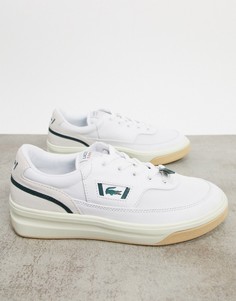 Белые кроссовки на толстой подошве Lacoste g80-Белый