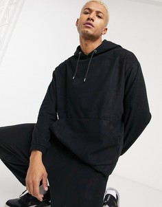 Oversized-худи от комплекта из флиса черного цвета ASOS DESIGN-Черный