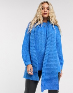 Комплект из синего джемпера с шарфом Bershka-Синий