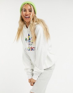 Белый худи с логотипом adidas Originals