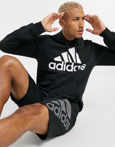 Худи черного цвета с логотипом adidas Training-Черный