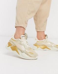 Белые кроссовки Puma RS-X Winter Glimmer-Золотой
