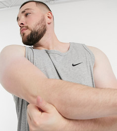 Серая майка с логотипом-галочкой Nike Training Plus essential-Серый