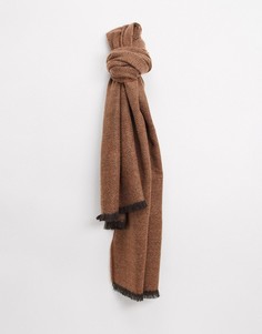 Длинный шарф цвета мокко Pieces-Светло-коричневый