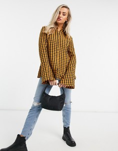 Свободная рубашка бойфренда в стиле oversized в желтую клетку Emory Park-Желтый