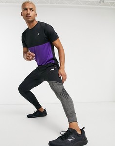 Черные флисовые джоггеры для бега New Balance-Черный