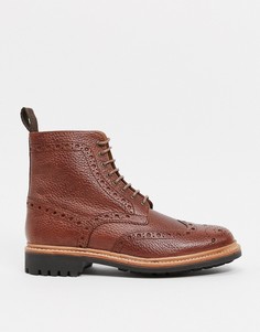Светло-коричневые броги в дырочку Grenson fred-Светло-коричневый