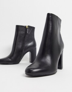 Черные кожаные ботильоны на каблуке ALDO-Черный