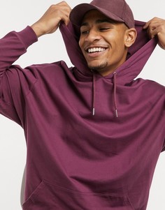 Легкий удлиненный худи винного цвета в стиле oversized ASOS DESIGN-Красный