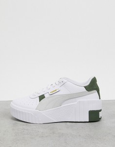 Бело-зеленые кроссовки Puma Cali Wedge-Белый