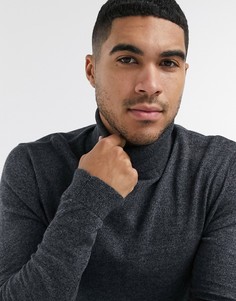 Зеленая трикотажная водолазка Topman-Серый