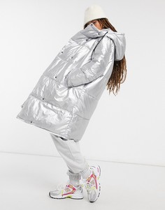 Серебристый пуховик In Wear Hill-Серебряный