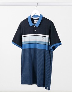 Темно-синяя рубашка-поло в полоску Original Penguin Roadmap Stripe-Темно-синий