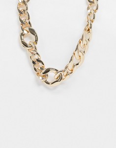 Золотистое ожерелье в виде цепочки с крупными звеньями разного размера ASOS DESIGN-Золотой