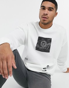 Белый свитшот с принтом карты Topman