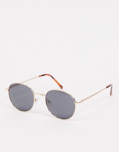 Черно-золотистые круглые солнцезащитные очки AJ Morgan-Золотой