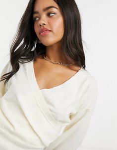 Кремовый джемпер с запахом ASOS DESIGN