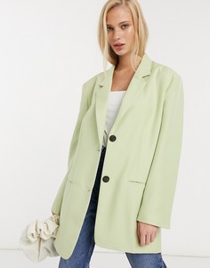 Пиджак цитрусового цвета в винтажном стиле с подплечниками ASOS DESIGN-Зеленый
