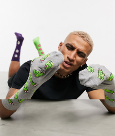 Набор из трех пар носков до щиколотки с частями зомби на Хэллоуин ASOS DESIGN-Мульти