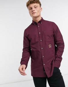Оксфордская рубашка классического кроя с длинным рукавом и гербом Tommy Hilfiger Collections-Красный