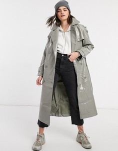 Шалфейно-зеленый тренч из винила ASOS DESIGN