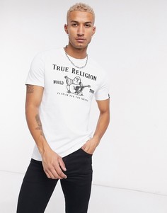 Белая футболка с логотипом на груди True Religion-Белый