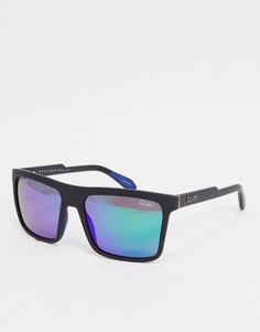 Мужские квадратные солнцезащитные очки черного цвета с зеркальными линзами Quay Let It Run-Черный
