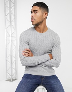 Легкий серый обтягивающий джемпер ASOS DESIGN