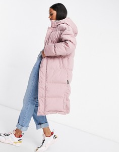 Розовое длинное дутое пальто Missguided-Коричневый