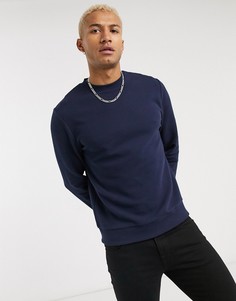Темно-синий свитшот в рубчик ASOS DESIGN