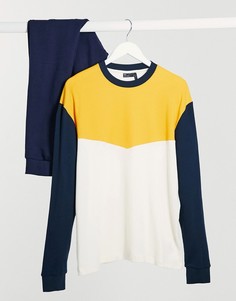 Свободный лонгслив из вафельного трикотажа с шевронным узором ASOS DESIGN-Белый