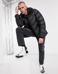 Черный пуховик с капюшоном G-Star Whistler