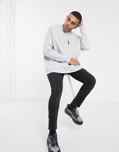 Белый меланжевый очень свободный oversize-свитшот ASOS DESIGN