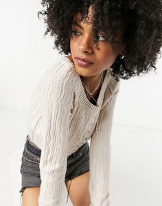Розовый укороченный кардиган на пуговицах Free People