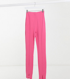 Облегающие трикотажные брюки пурпурного цвета с разрезами спереди ASOS DESIGN Tall-Розовый